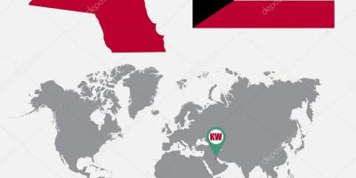 Κουβέιτ χάρτης στον παγκόσμιο χάρτη